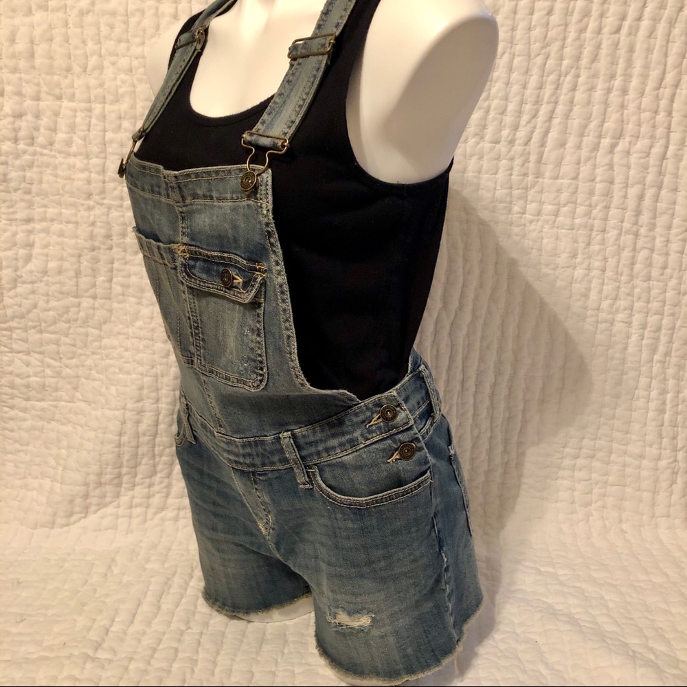 Denim short overalls